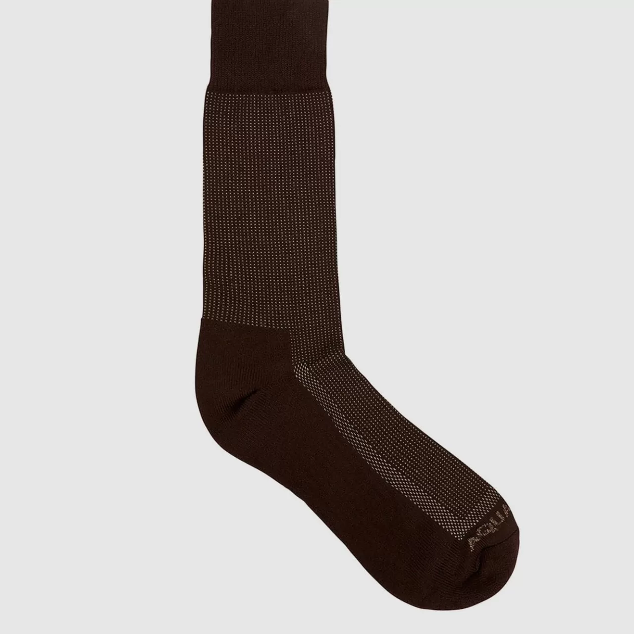 Aquatalia Socks | Pindot Knit Blend Men'S Sock Brown/Khaki